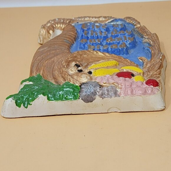 Thanksgiving Cornucopia Hanging Plaque With "Give Us This Day Our Daily Bread" - Picture 6 of 12